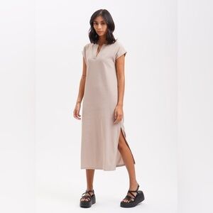 Penshoppe Extended Sleeve Ribbed Maxi Dress XL Sand